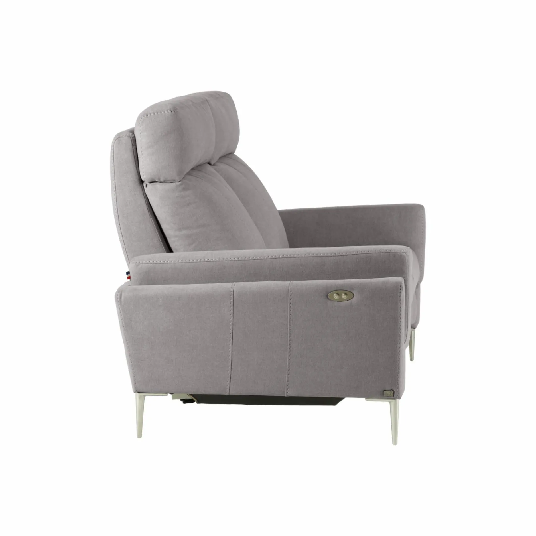 Canapés Relax>Camif Canapé relax électrique tissu Boston - - 2 places - relax à gauche Gris Clair