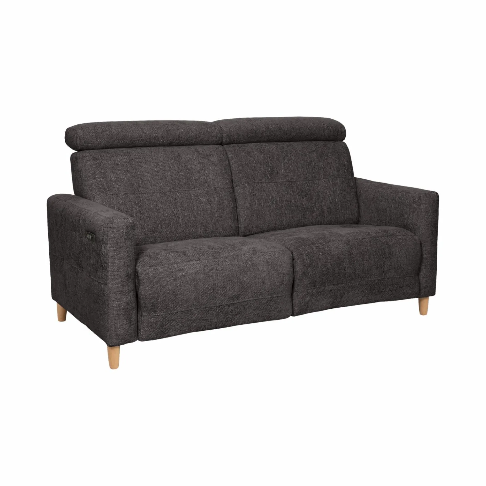 Canapés Relax>Camif Canapé relax électrique tissu Chambord - - Grand 2 places Noir