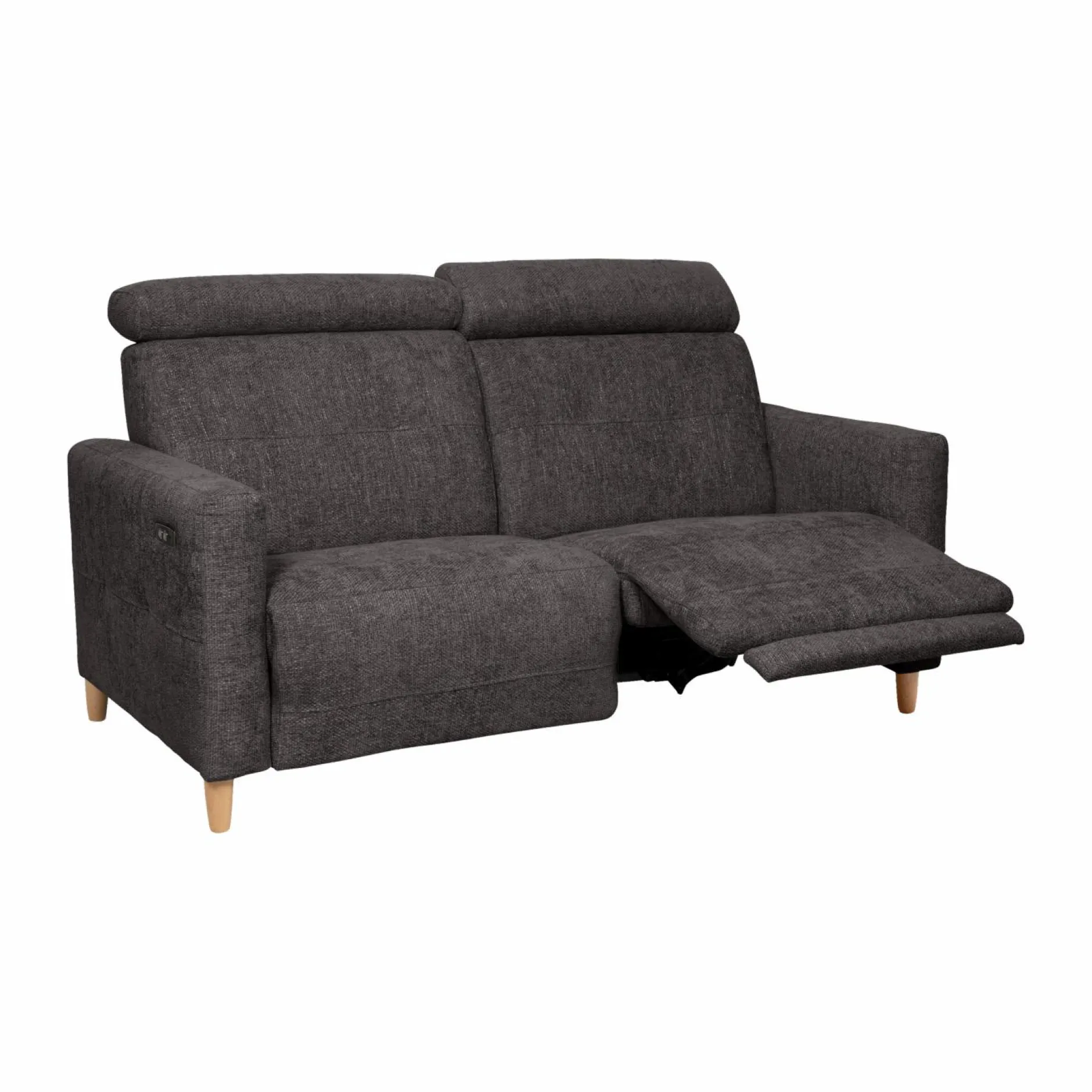 Canapés Relax>Camif Canapé relax électrique tissu Chambord - - Grand 2 places Noir