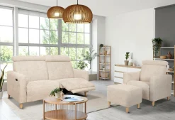 Canapés Relax>Camif Canapé relax électrique tissu Chambord - - Grand 2 places Ivoire