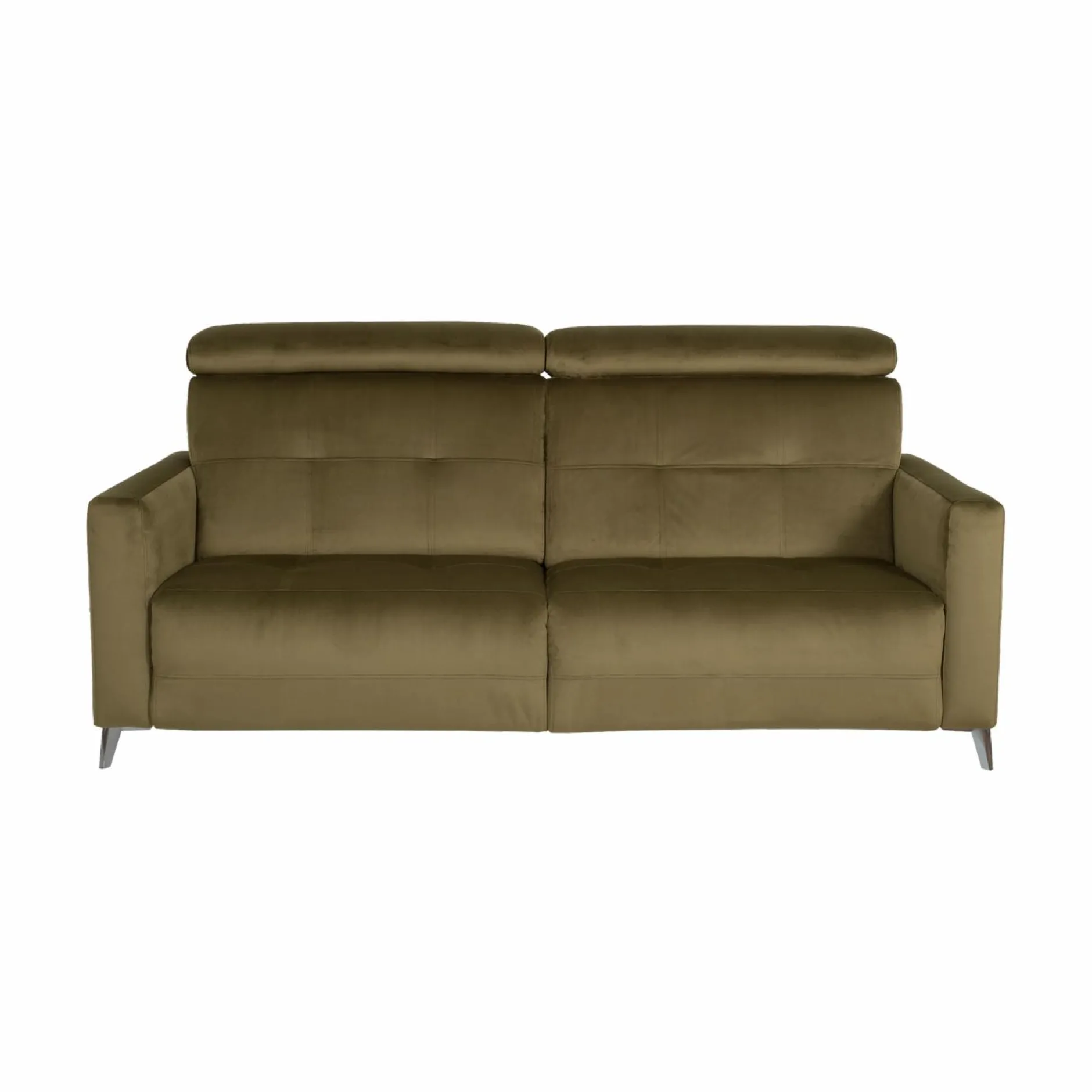 Canapés Relax>Camif Canapé relax électrique velours Cheverny - - 3 places Vert Kaki