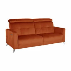 Canapés Relax>Camif Canapé relax électrique velours Cheverny - - 3 places Rouille