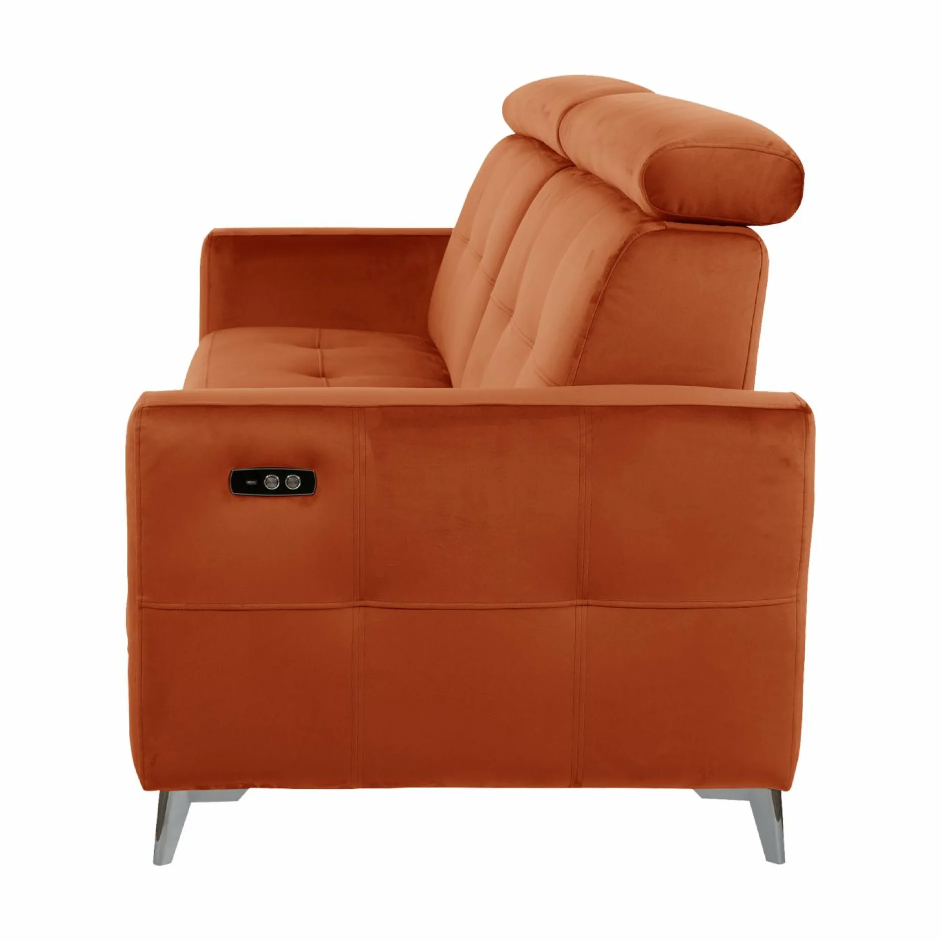 Canapés Relax>Camif Canapé relax électrique velours Cheverny - - Grand 2 places Rouille