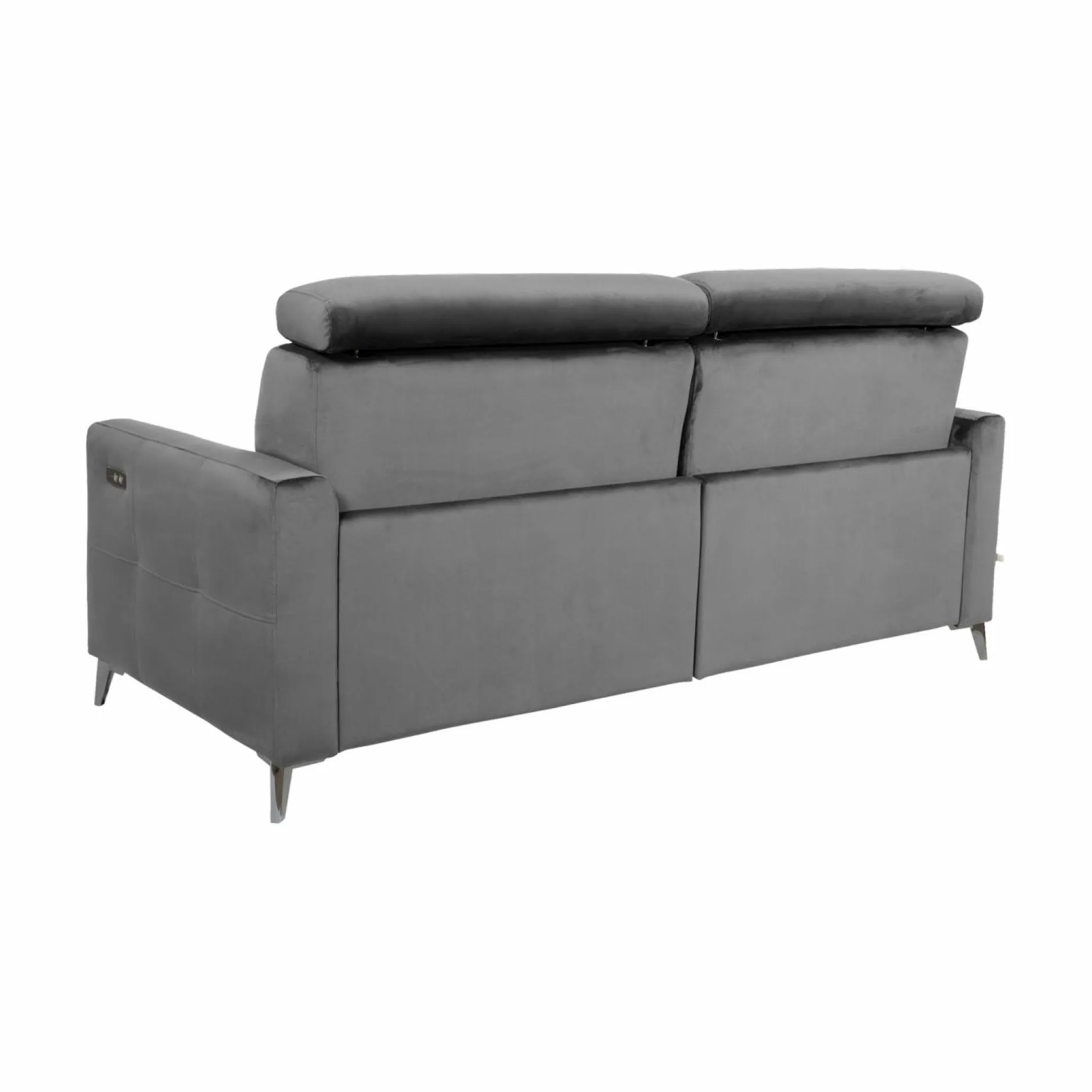 Canapés Relax>Camif Canapé relax électrique velours Cheverny - - 3 places Gris Anthracite