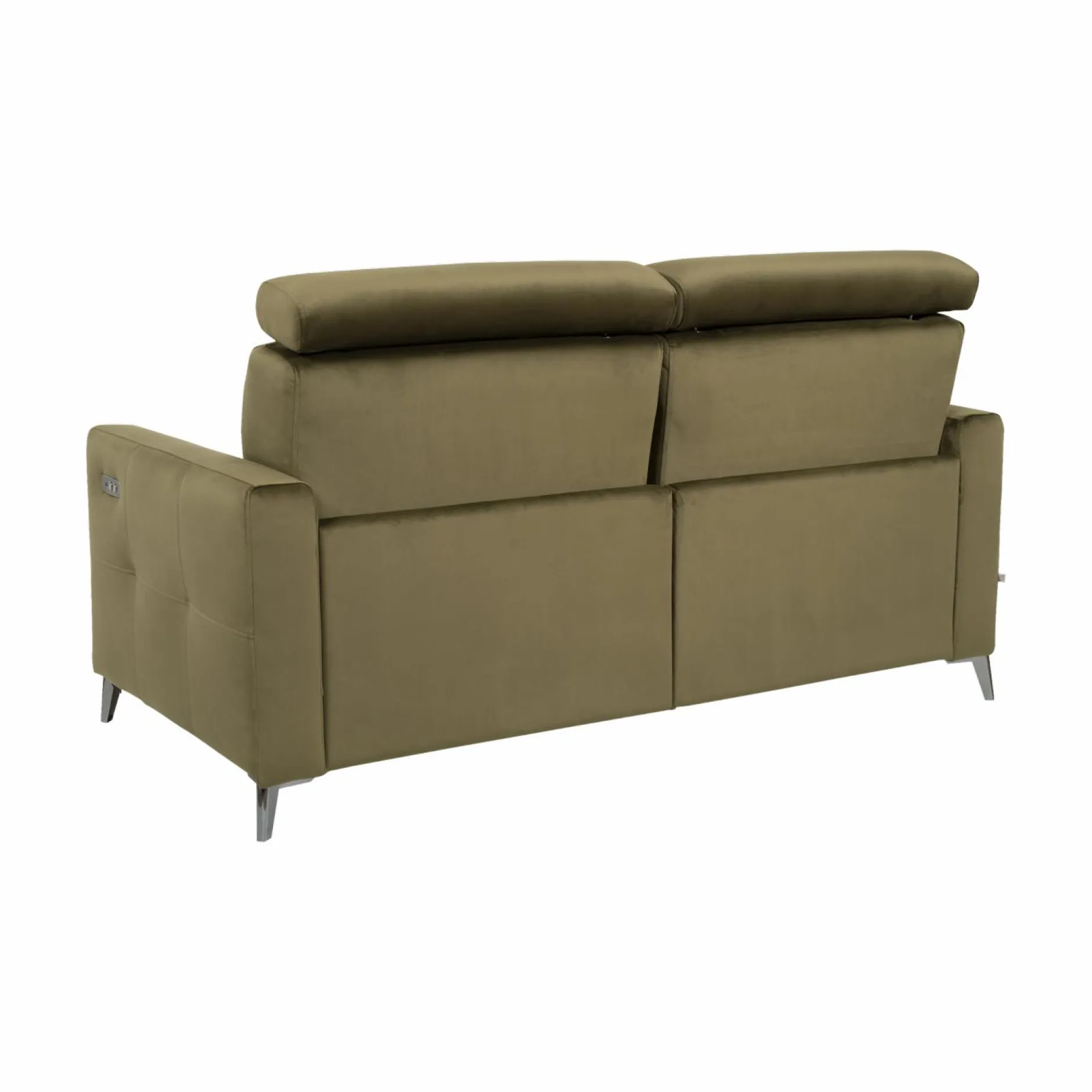 Canapés Relax>Camif Canapé relax électrique velours Cheverny - - Grand 2 places Vert Kaki