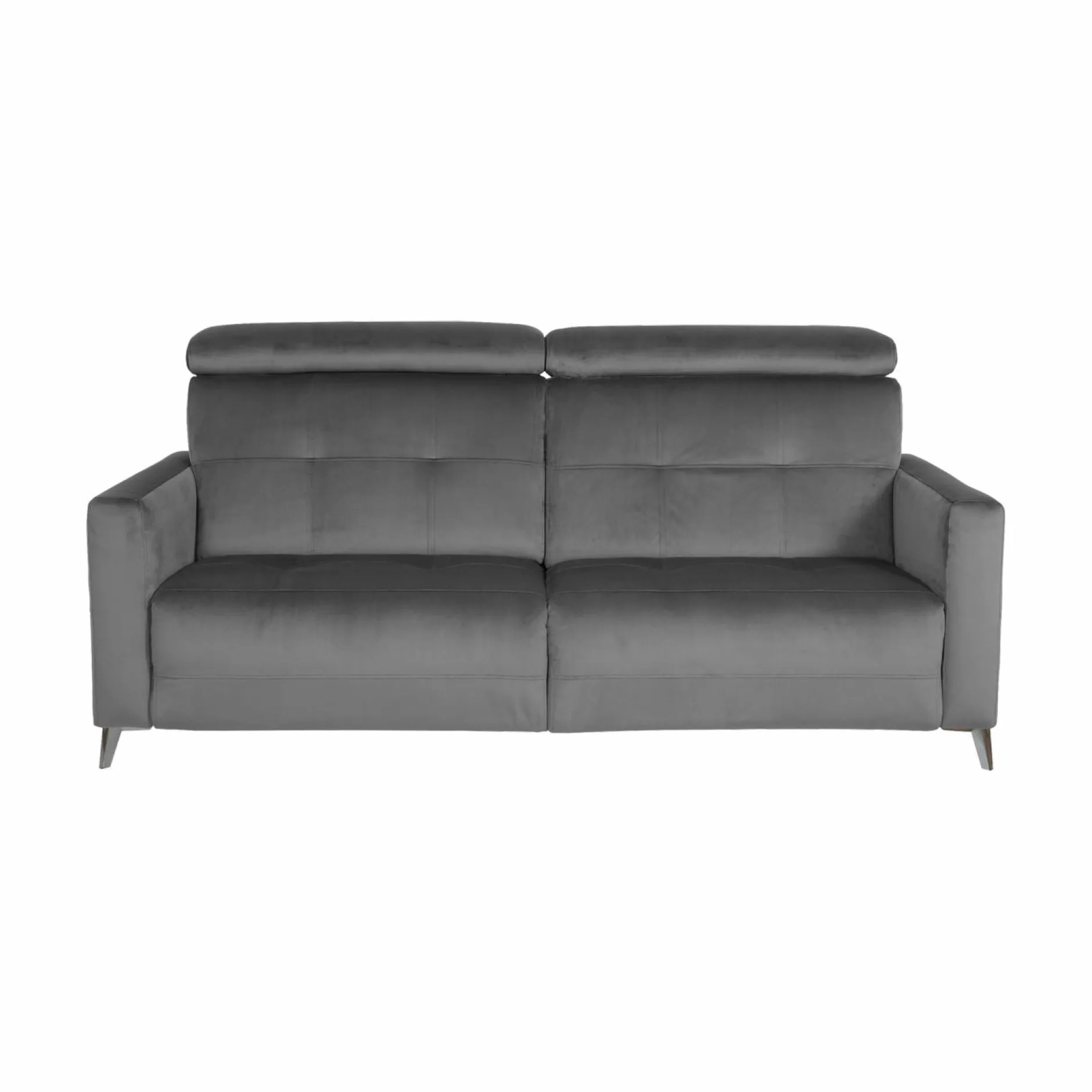 Canapés Relax>Camif Canapé relax électrique velours Cheverny - - Grand 2 places Gris Anthracite