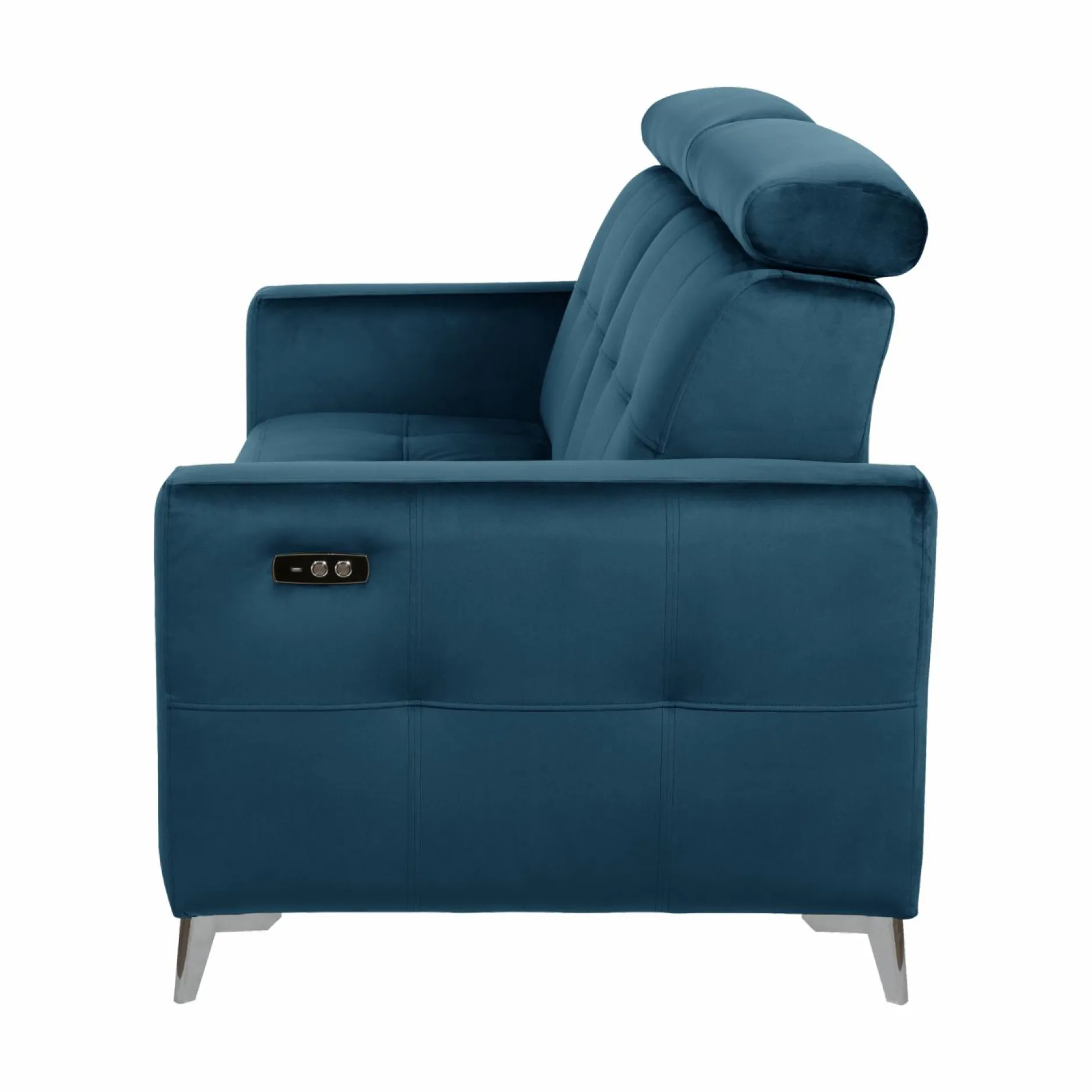 Canapés Relax>Camif Canapé relax électrique velours Cheverny - - 2 places Bleu Canard