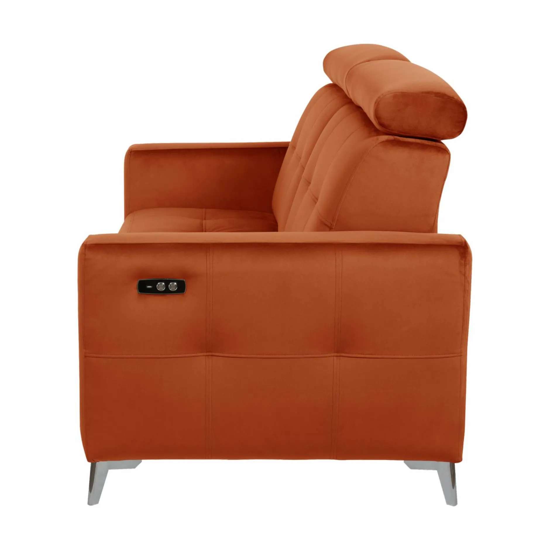 Canapés Relax>Camif Canapé relax électrique velours Cheverny - - 2 places Rouille