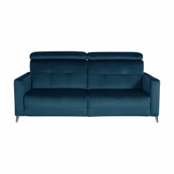 Canapés Relax></noscript>Camif Canapé relax électrique velours Cheverny - - Grand 2 places Bleu Canard