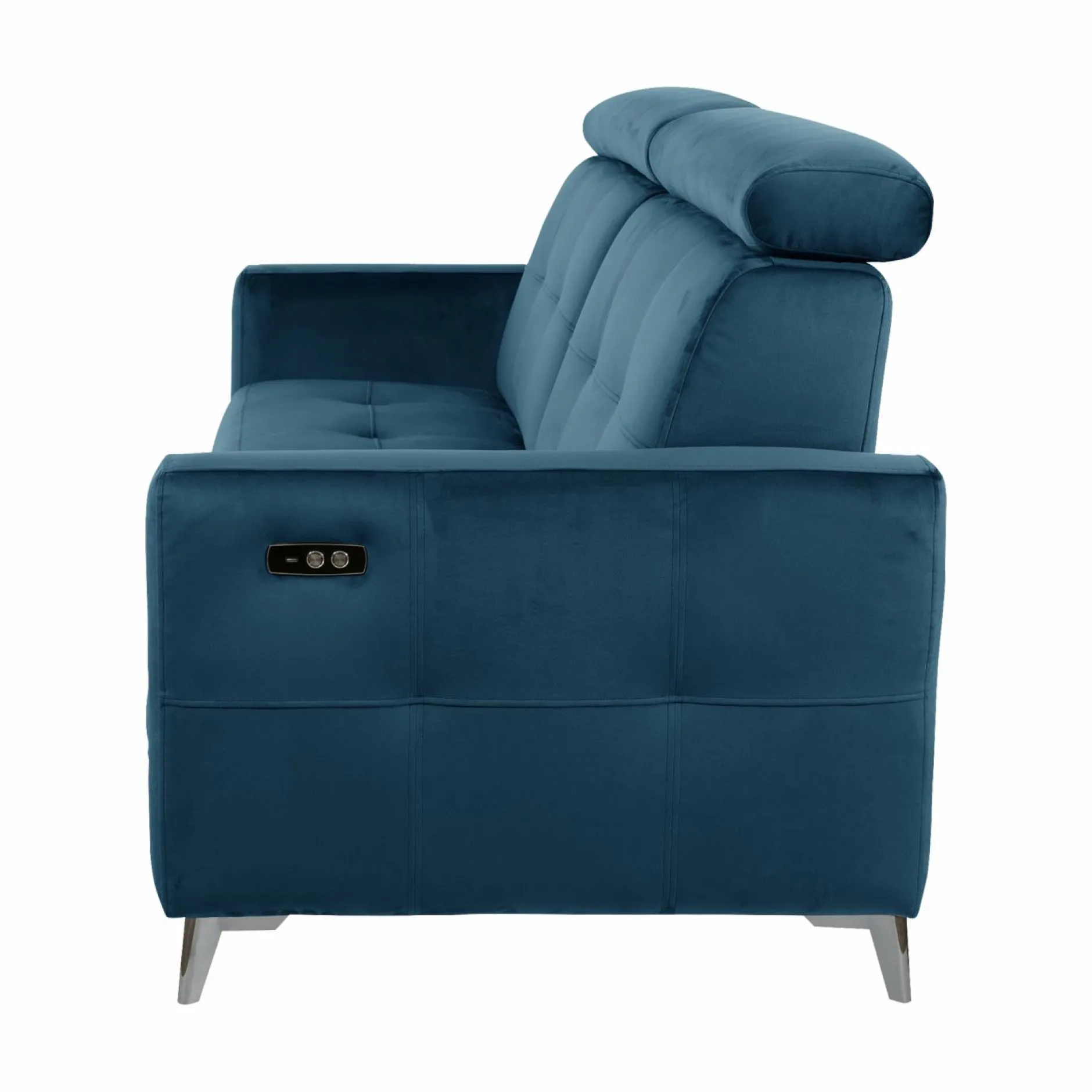 Canapés Relax>Camif Canapé relax électrique velours Cheverny - - 3 places Bleu Canard