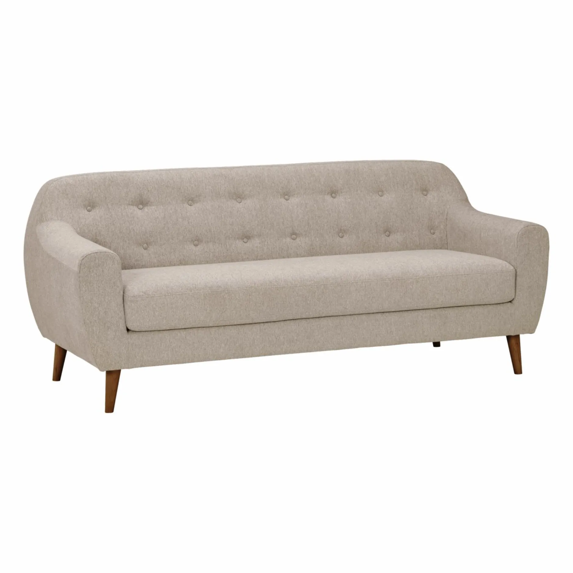 Canapés Droits|Canapés Fixes>Camif Canapé tissu Agathe - - 3 places Crème