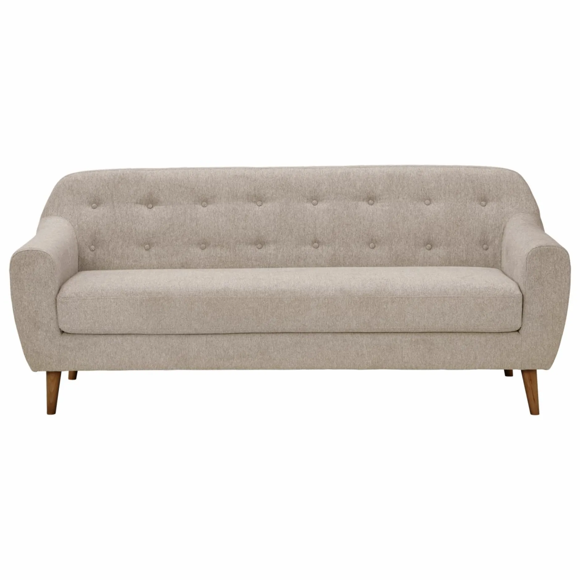 Canapés Droits|Canapés Fixes>Camif Canapé tissu Agathe - - 3 places Crème