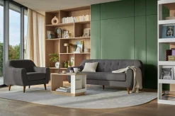 Canapés Droits|Canapés Fixes>Camif Canapé tissu Agathe - - 2 places Gris Foncé