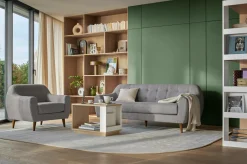 Canapés Droits|Canapés Fixes>Camif Canapé tissu Agathe - - 2 places Gris Clair