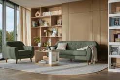 Canapés Droits|Canapés Fixes>Camif Canapé tissu Agathe - - 3 places Vert Mousse