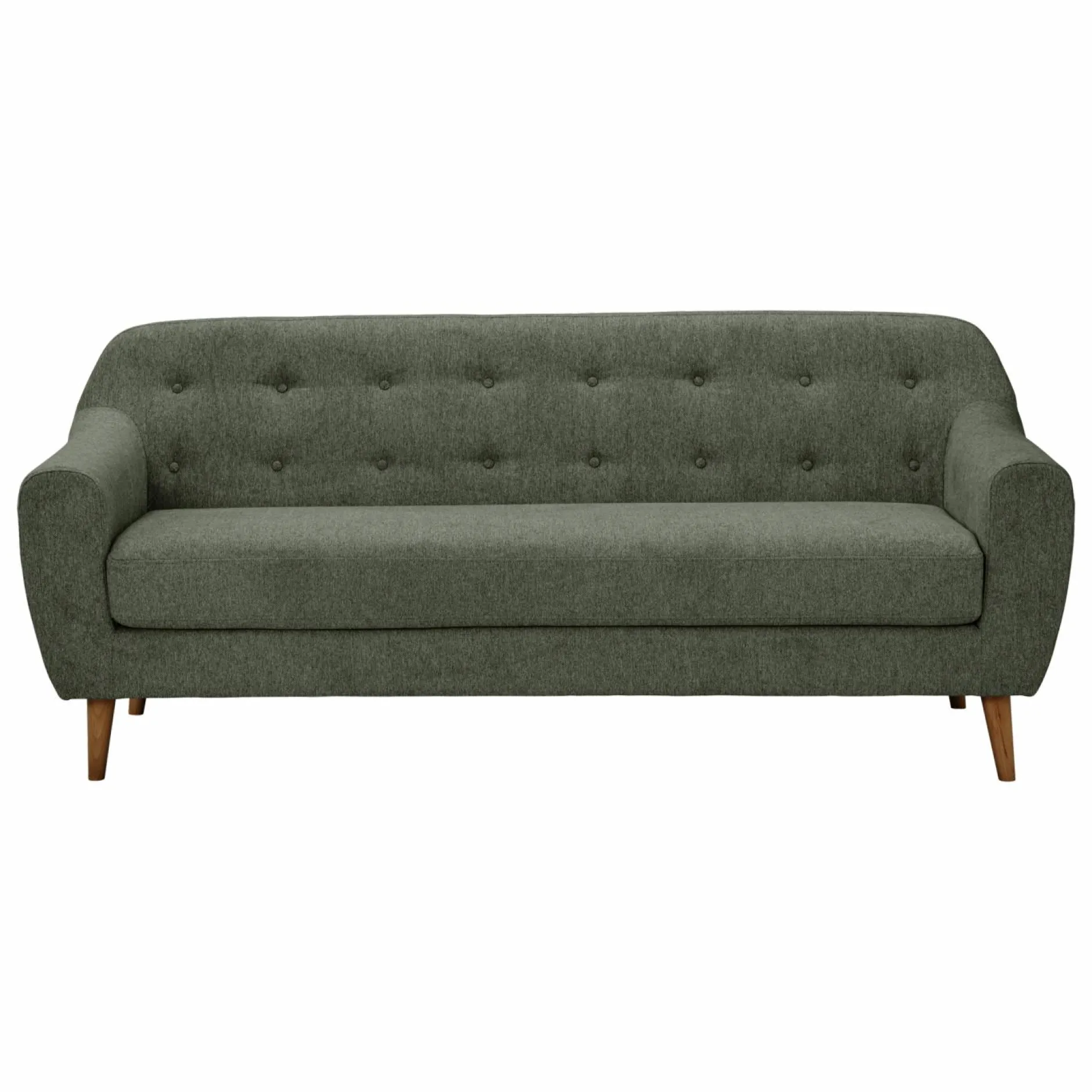 Canapés Droits|Canapés Fixes>Camif Canapé tissu Agathe - - 3 places Vert Mousse