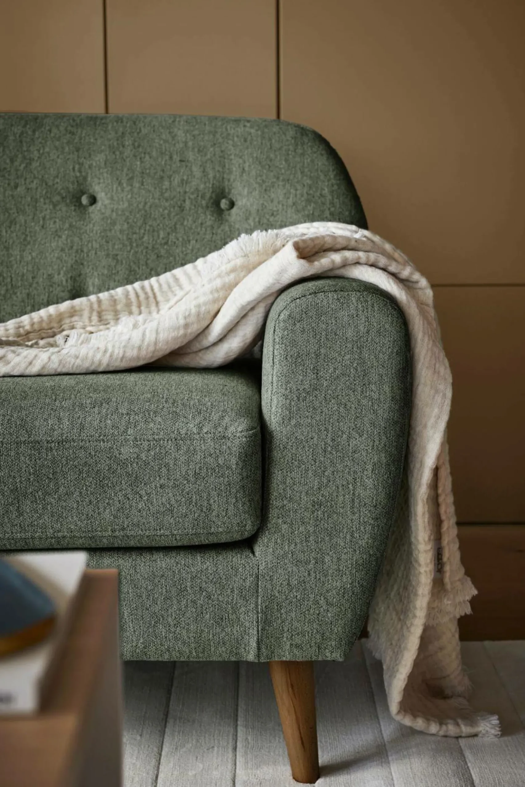 Canapés Droits|Canapés Fixes>Camif Canapé tissu Agathe - - 3 places Vert Mousse