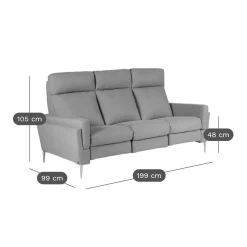 Canapés Fixes></noscript>Camif Canapé tissu Boston - - Grand 3 places Gris Clair