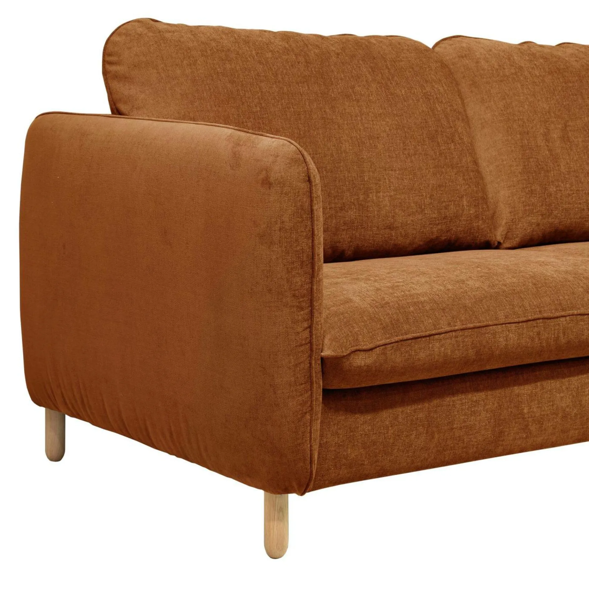 Canapés Droits|Canapés Fixes>Camif Canapé tissu chenillé Portimo - Ocre