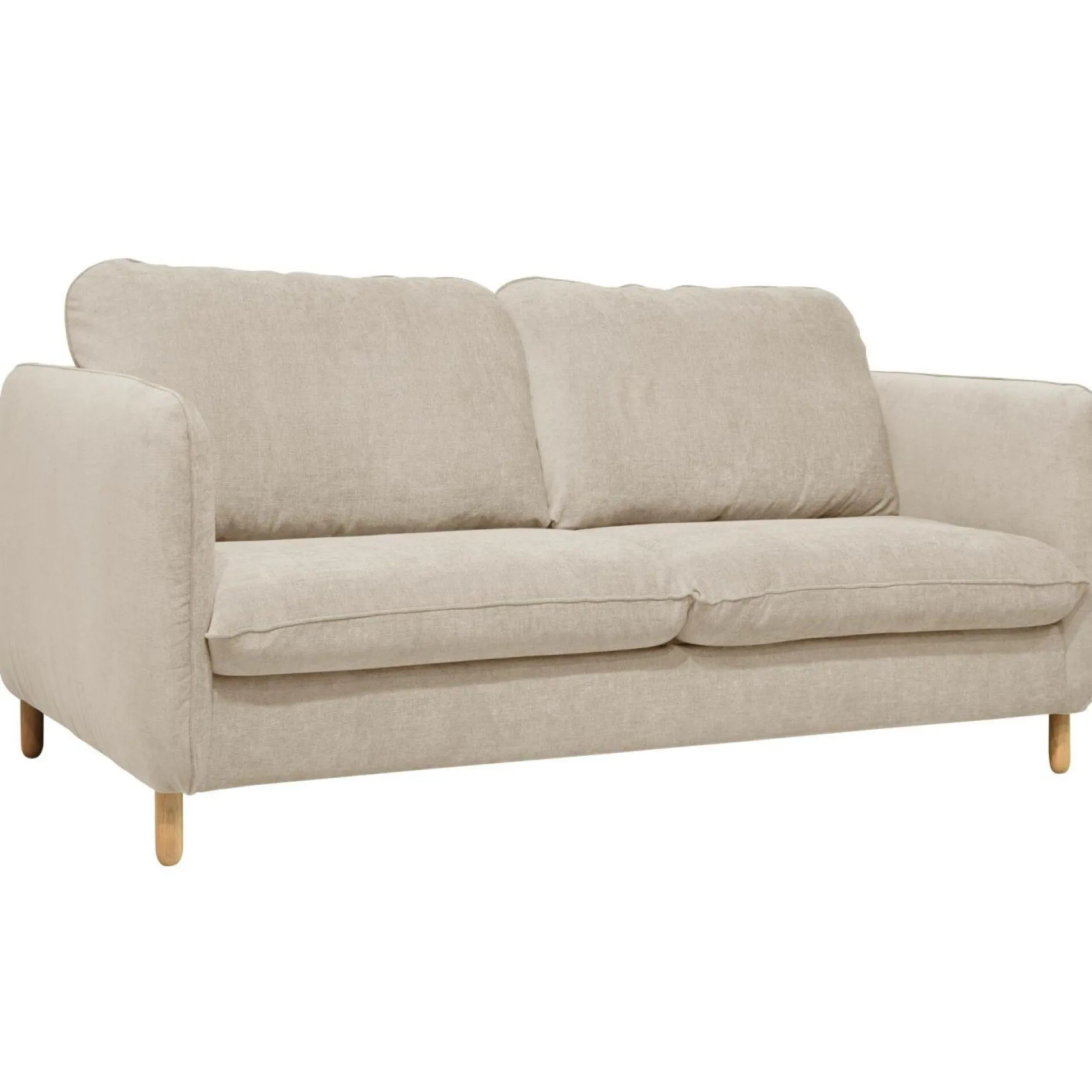 Canapés Droits|Canapés Fixes>Camif Canapé tissu chenillé Portimo - Ecru