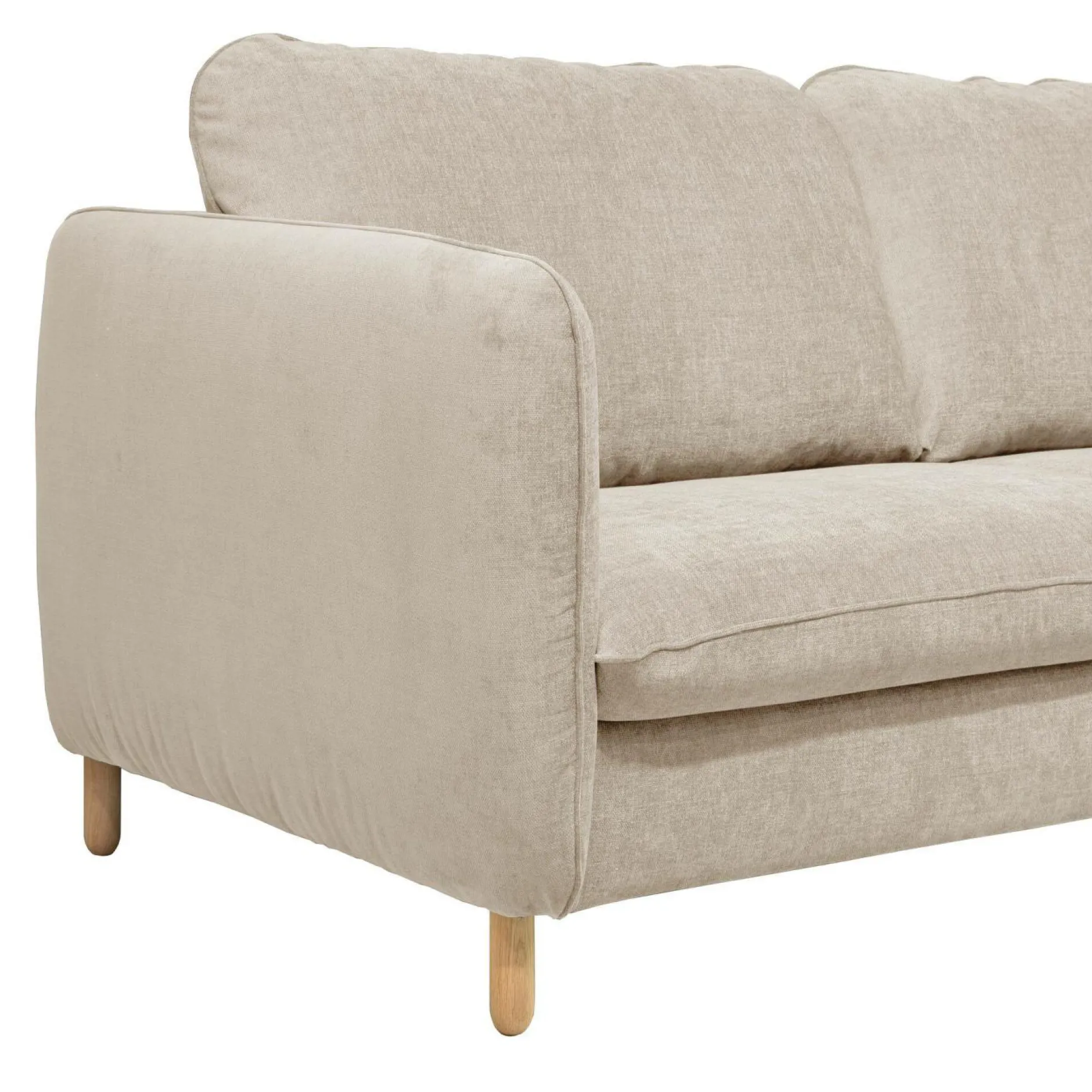 Canapés Droits|Canapés Fixes>Camif Canapé tissu chenillé Portimo - Ecru