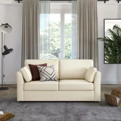 Canapés Droits|Canapés Fixes>Camif Canapé tissu coton déhoussable Marbella - - 2 places Beige