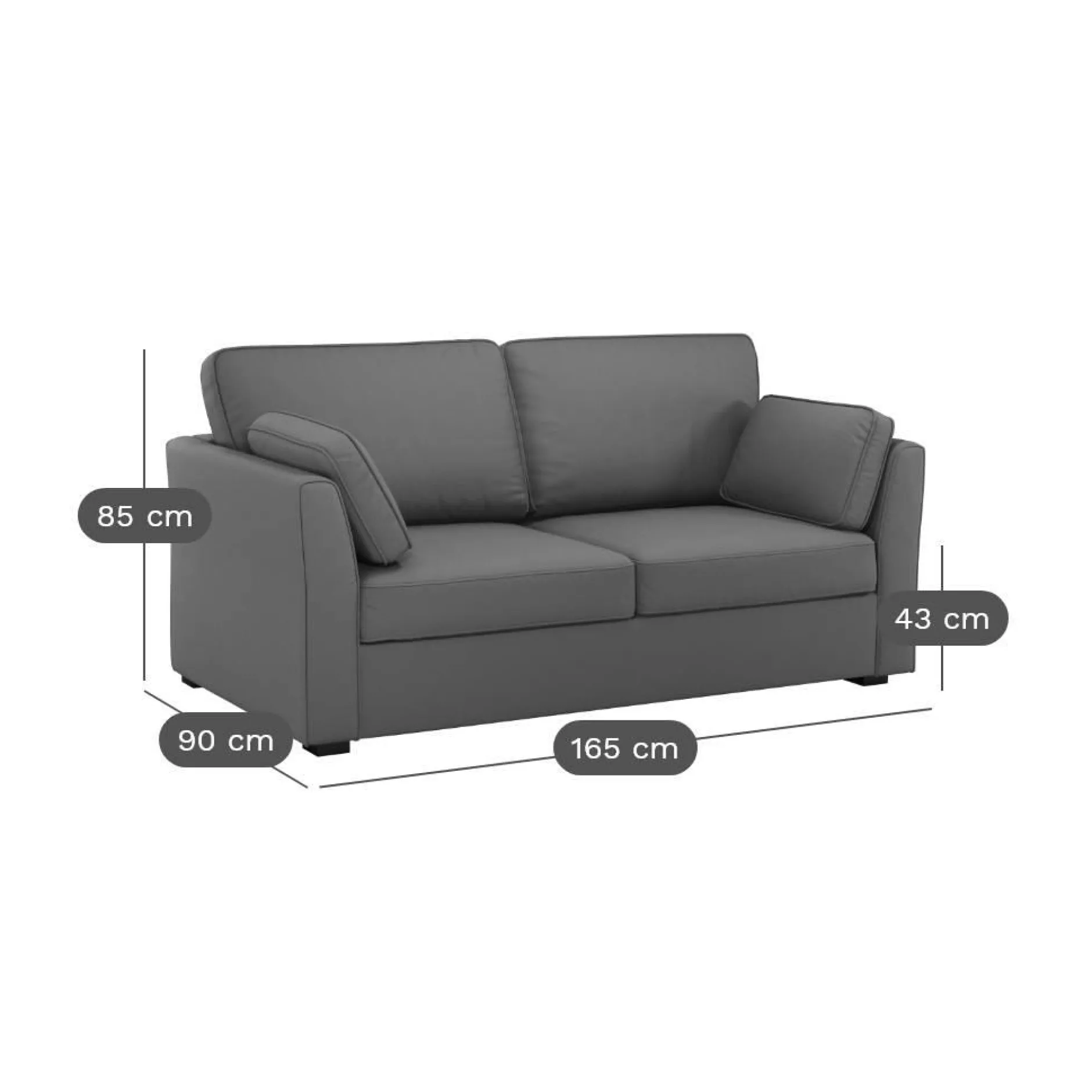 Canapés Droits|Canapés Fixes>Camif Canapé tissu coton déhoussable Marbella - - 2 places Taupe