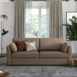 Canapés Droits|Canapés Fixes>Camif Canapé tissu coton déhoussable Marbella - - 3 places Taupe