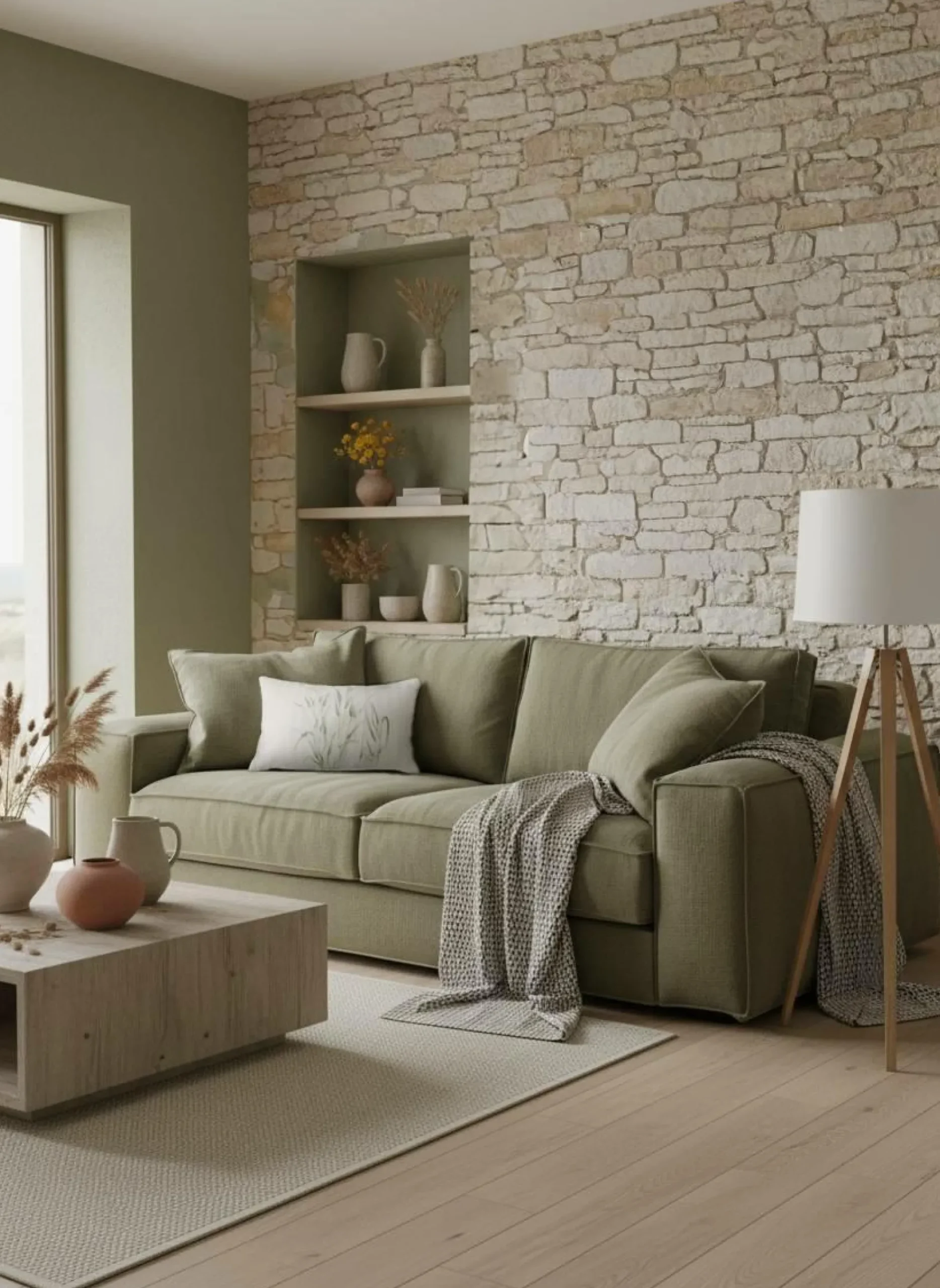 Canapés Fixes>Camif Canapé tissu effet lin Martin - - 3 places Bleu