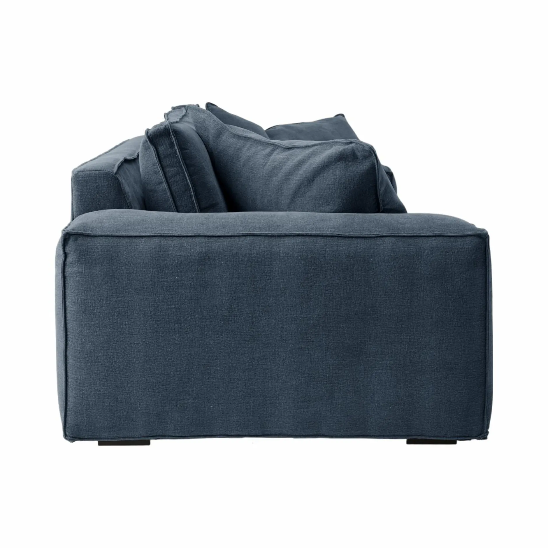 Canapés Fixes>Camif Canapé tissu effet lin Martin - - 3 places Bleu