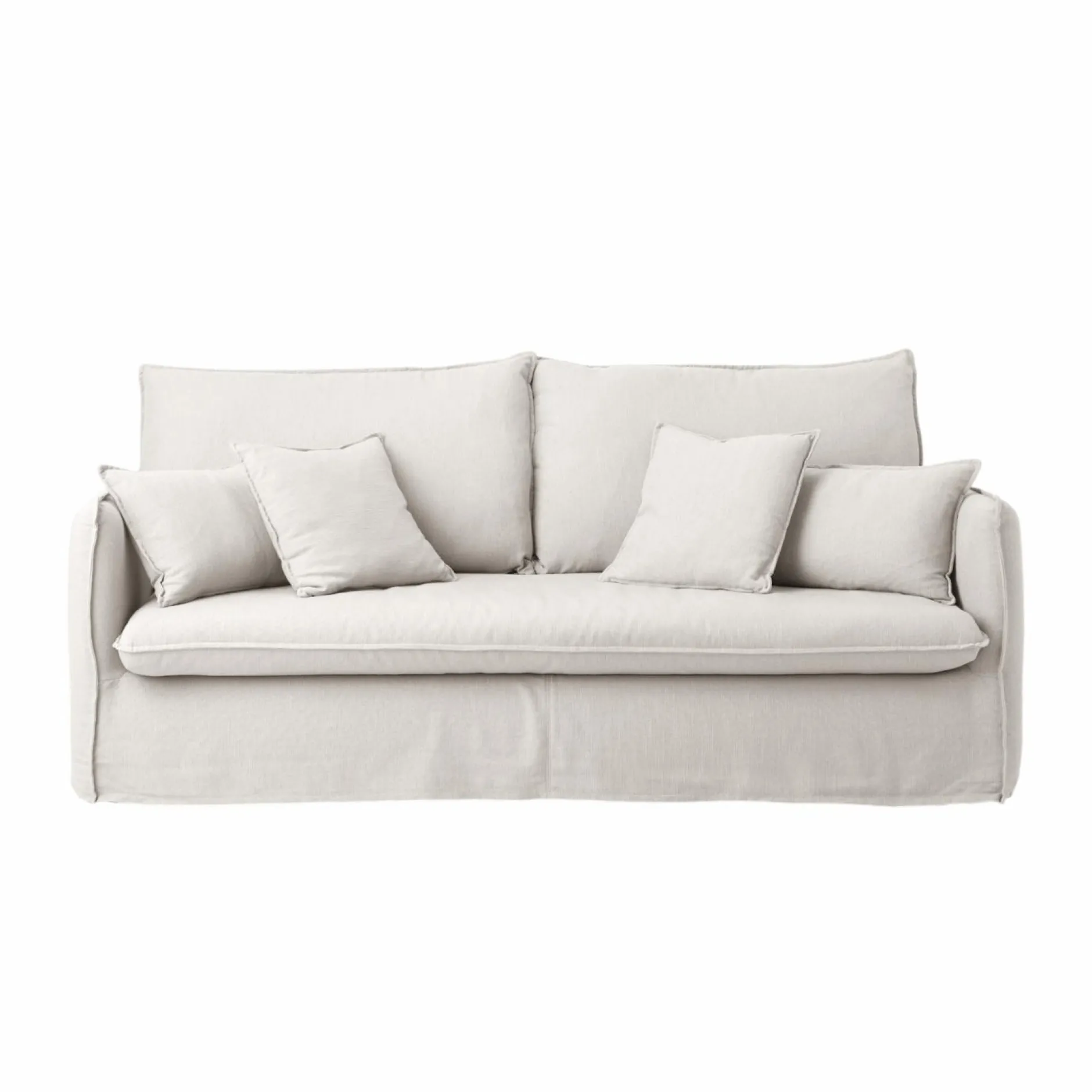 Canapés Fixes>Camif Canapé tissu effet lin Orphée - - 3 places Naturel