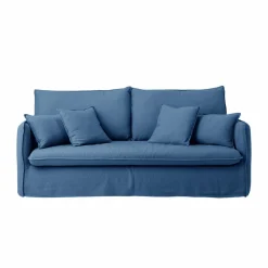 Canapés Fixes>Camif Canapé tissu effet lin Orphée - - 3 places Bleu