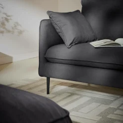 Canapés Droits|Canapés Fixes></noscript>Camif Canapé tissu Oden - - 3 places Carbone