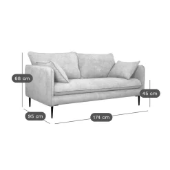 Canapés Droits|Canapés Fixes></noscript>Camif Canapé tissu Oden - - 3 places Carbone