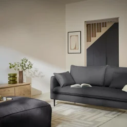 Canapés Droits|Canapés Fixes>Camif Canapé tissu Oden - - 2 places Carbone