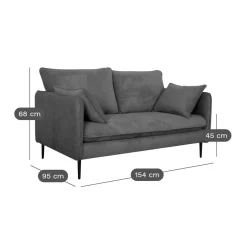 Canapés Droits|Canapés Fixes></noscript>Camif Canapé tissu Oden - - 2 places Carbone