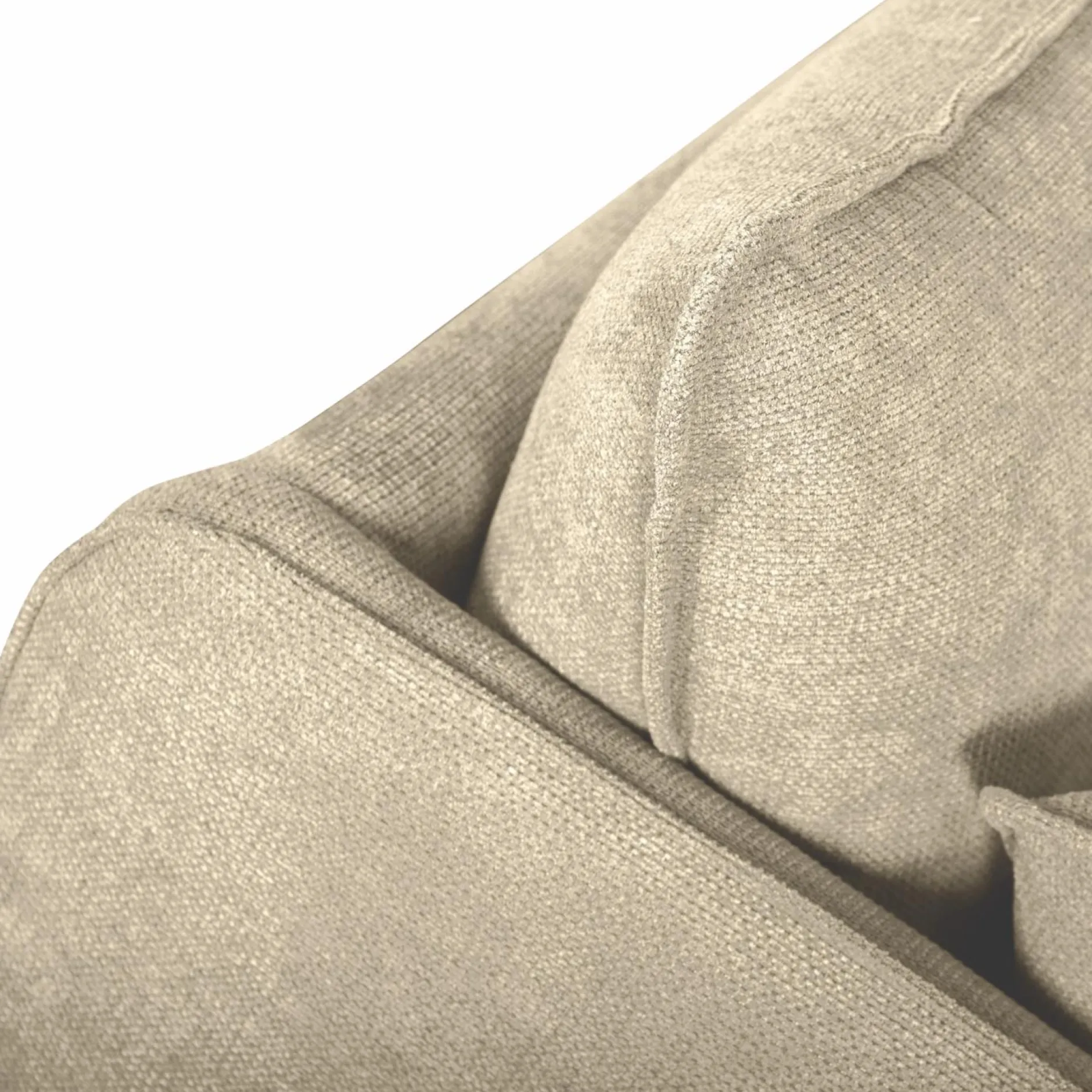 Canapés Droits|Canapés Fixes>Camif Canapé tissu Oden - - 4 places Crème