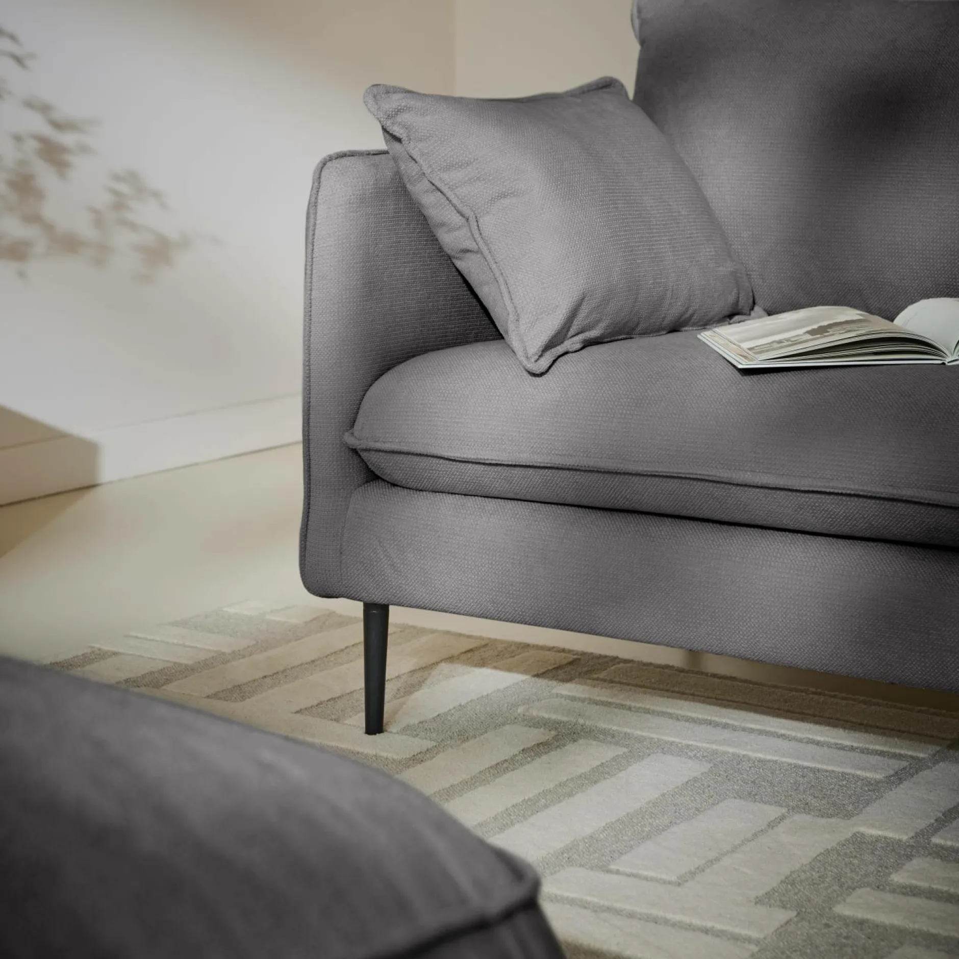 Canapés Droits|Canapés Fixes>Camif Canapé tissu Oden - - 4 places Gris