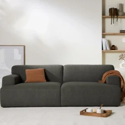 Canapés Droits|Canapés Fixes>Camif Canapé tissu Pavel - Vert Foncé