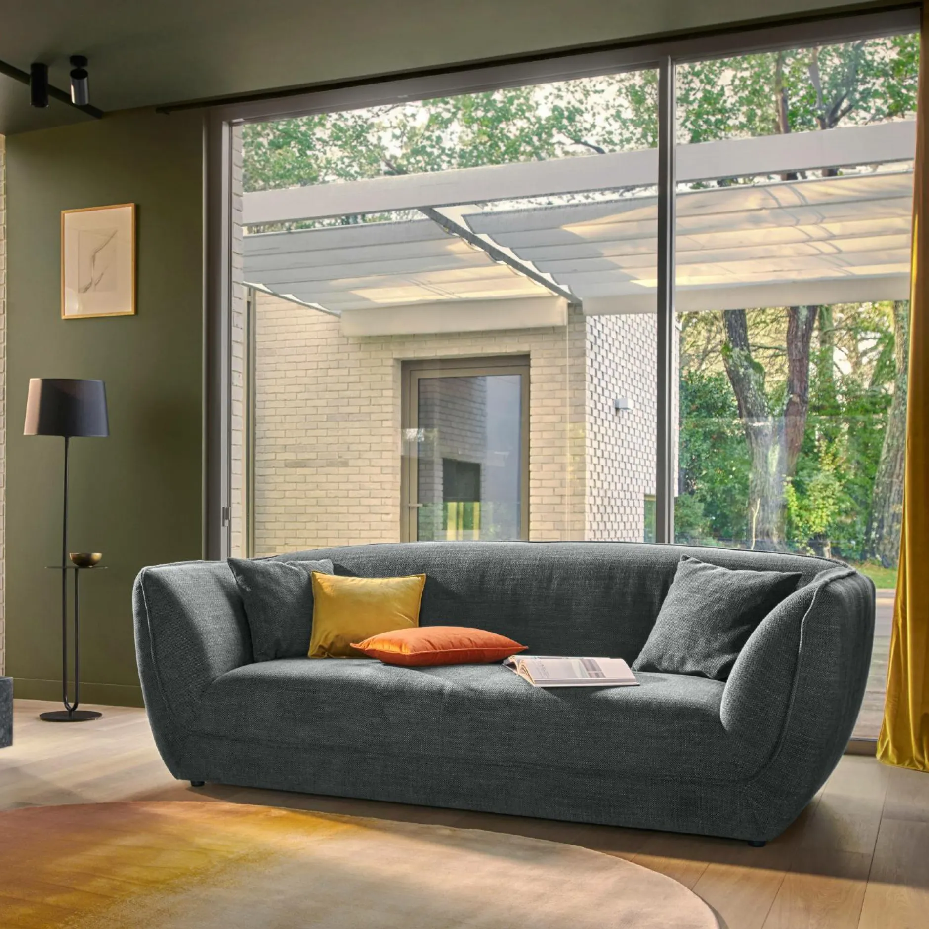 Canapés Droits|Canapés Fixes>Camif Canapé tissu Phara - Acier