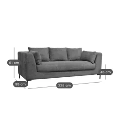 Canapés Droits|Canapés Fixes></noscript>Camif Canapé tissu Pornic - - 4 places Ivoire