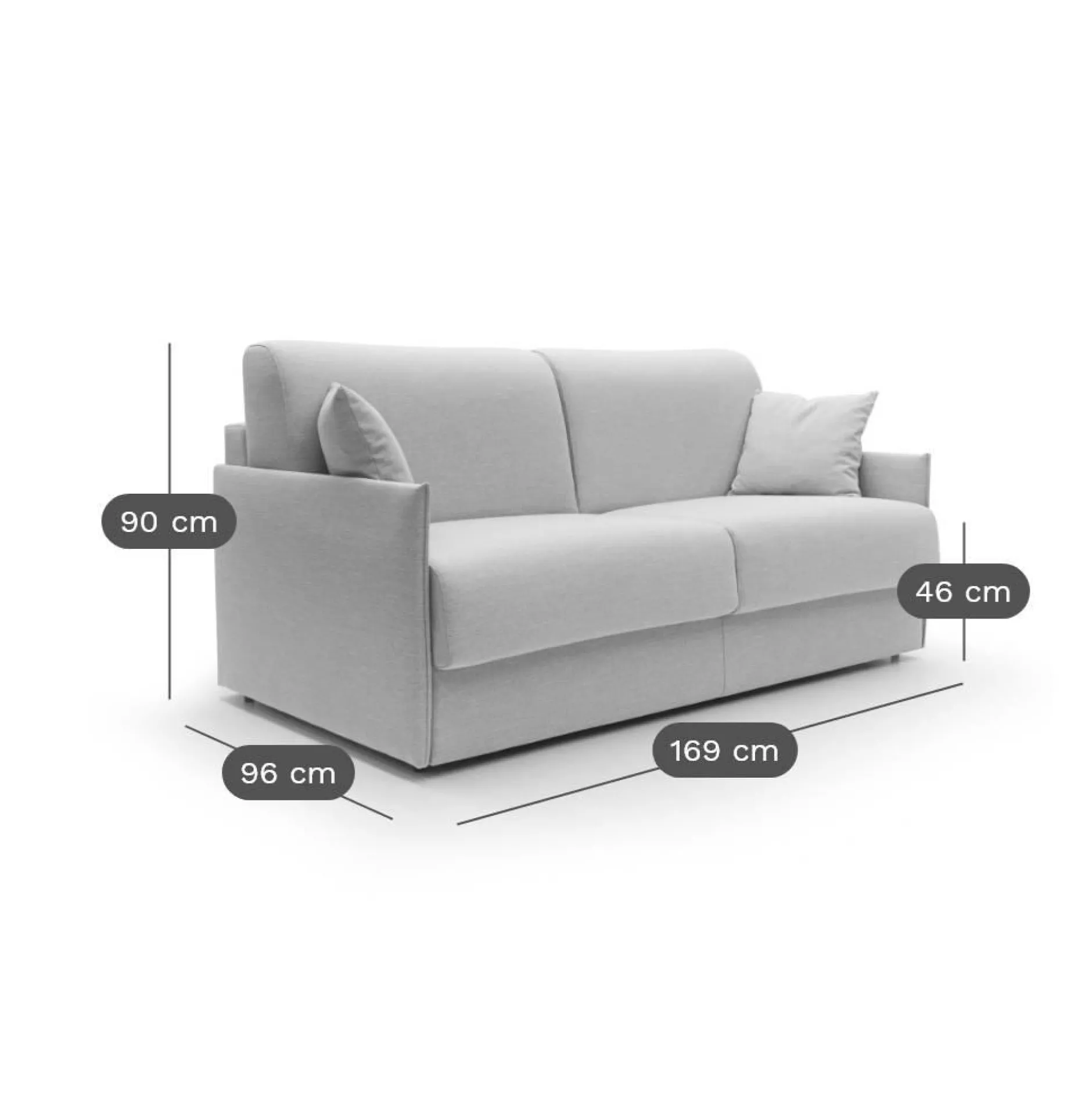 Canapés Fixes>Camif Canapé tissu recyclé déhoussable Arthur - - 3 places Lin