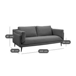Canapés Droits|Canapés Fixes></noscript>Camif Canapé tissu recyclé Olivier - - 3 places Gris Clair