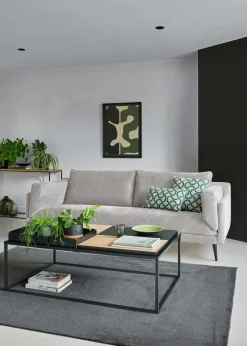 Canapés Droits|Canapés Fixes>Camif Canapé tissu recyclé Olivier - - 4 places Gris Clair