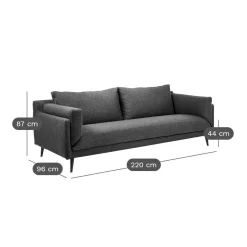 Canapés Droits|Canapés Fixes></noscript>Camif Canapé tissu recyclé Olivier - - 4 places Gris Clair