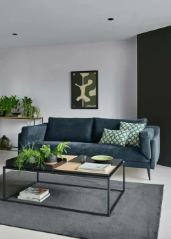 Canapés Droits|Canapés Fixes>Camif Canapé tissu recyclé Olivier - - 4 places Bleu