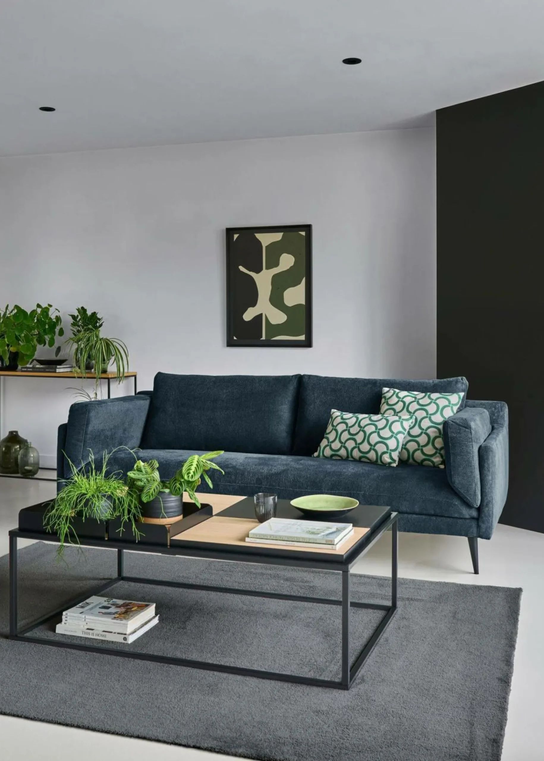 Canapés Droits|Canapés Fixes>Camif Canapé tissu recyclé Olivier - - 2 places Bleu