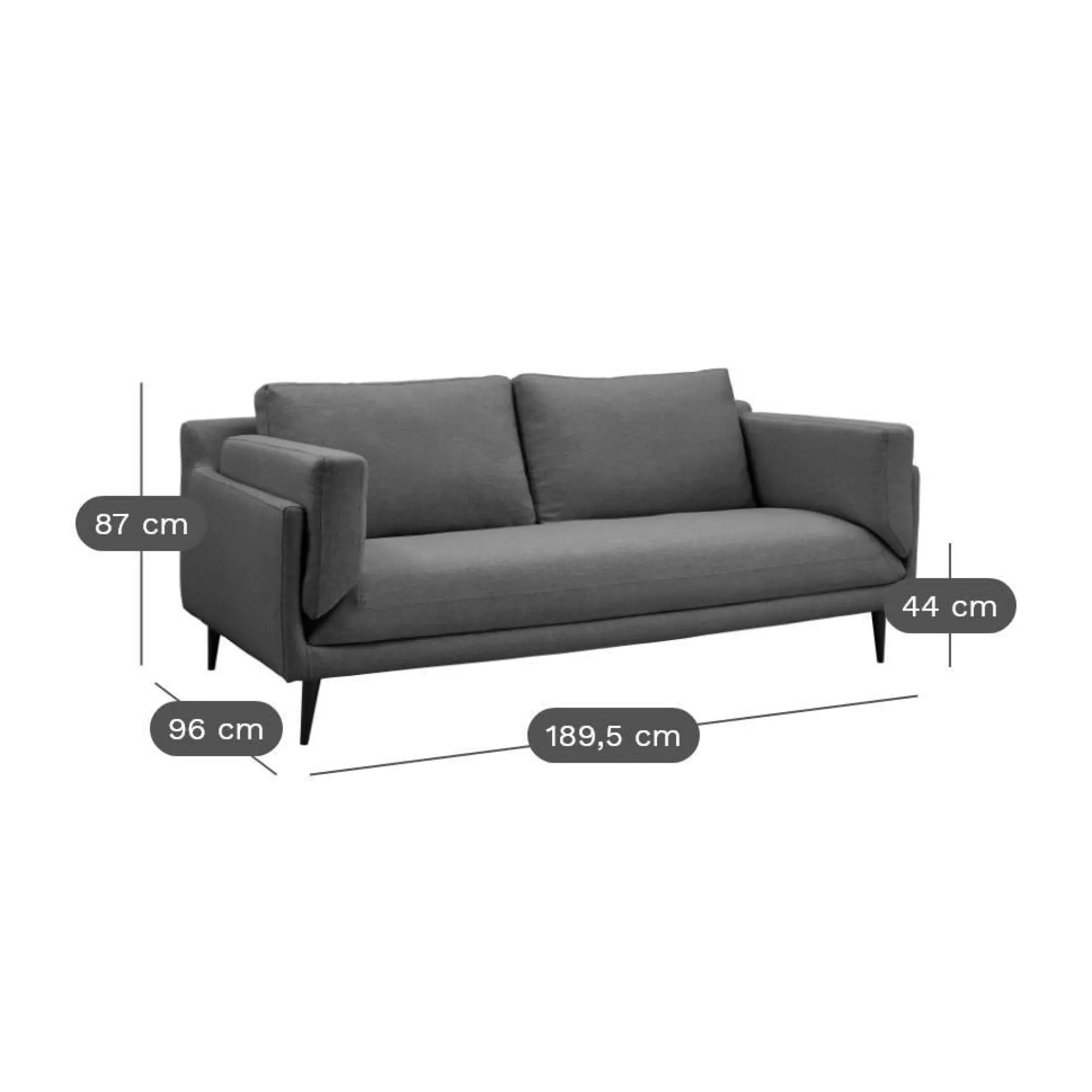 Canapés Droits|Canapés Fixes>Camif Canapé tissu recyclé Olivier - - 2 places Bleu