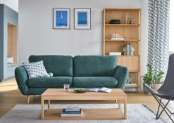 Canapés Fixes|Canapés Droits>Camif Canapé tissu structuré Persson - - 3 places Océan