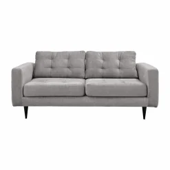 Canapés Fixes>Camif Canapé velours capitonné Odin - Gris
